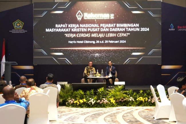 SPECIAL STAFF COORDINATOR OF THE MINISTER OF RELIGIOUS AFFAIRS PROPOSES COLLABORATION PROGRAM OF THE MINISTRY OF RELIGIOUS AFFAIRS IN RAKERNAS, DITJEN BIMAS KRISTEN