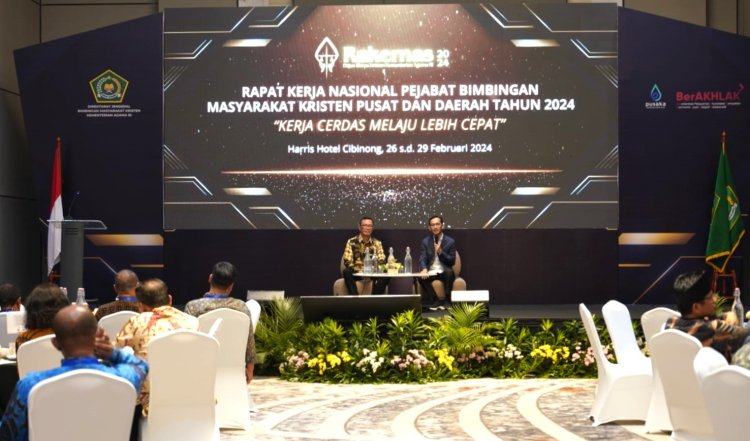 KOORDINATOR STAF KHUSUS MENTERI AGAMA AJUKAN KOLABORASI PROGRAM KEMENTERIAN AGAMA DALAM RAKERNAS DITJEN BIMAS KRISTEN