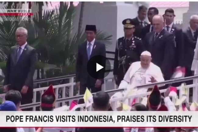 POPE FRANCIS VISITS INDONESIA, PRAISES CULTURAL AND RELIGIOUS DIVERSITY